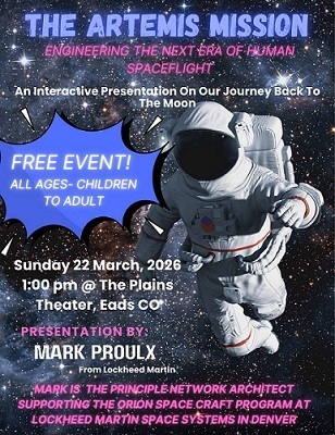 Flyer depicting the free Artemis Event in Eads!