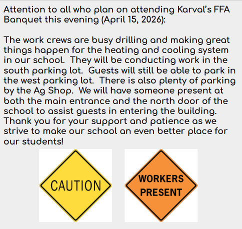 Parking Options FFA Banquet