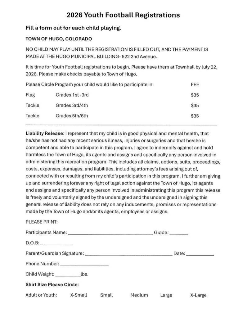 Youth Football Registration