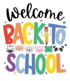 "Welcome back to school" in colorful font