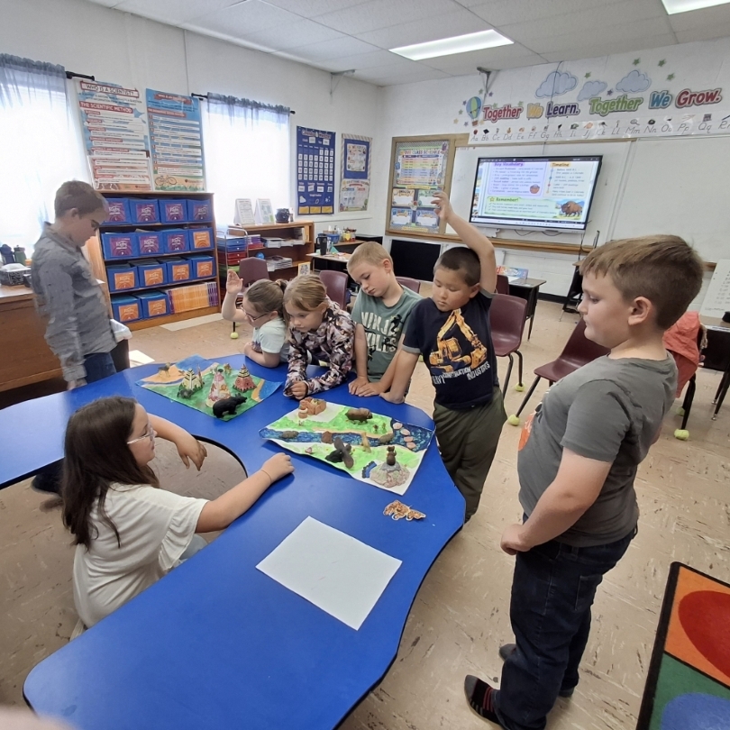 Students in the classroom. 
