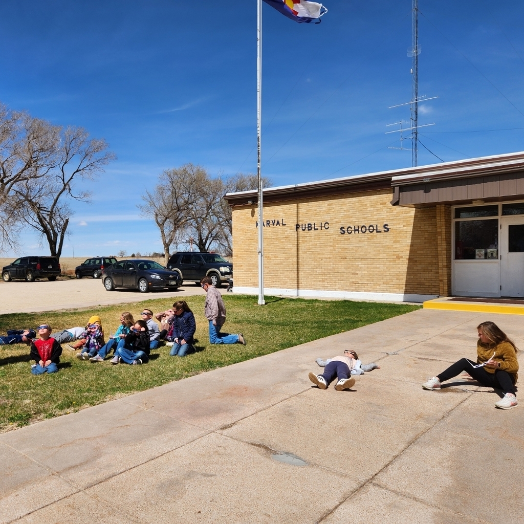 elementary students gaze at the solar eclipse