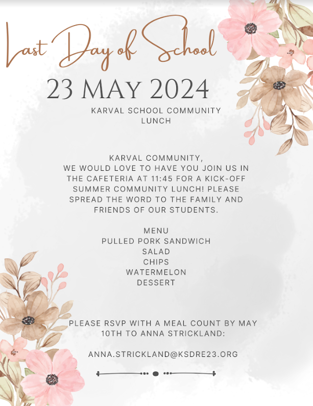 flyer announcing Kickoff to Summer meal for the community