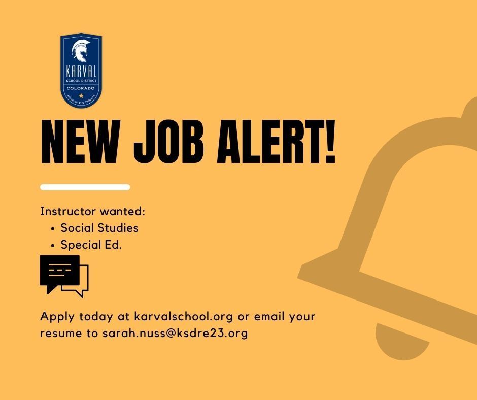 job post for Karval school