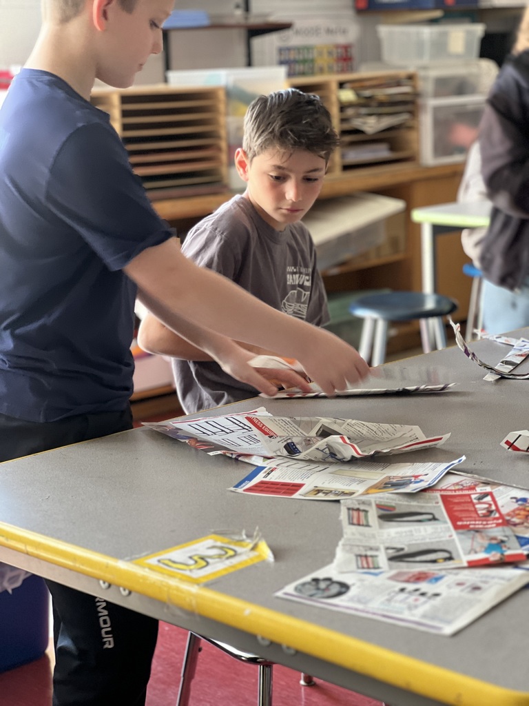 student making art project