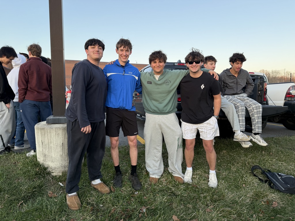 students standing outside