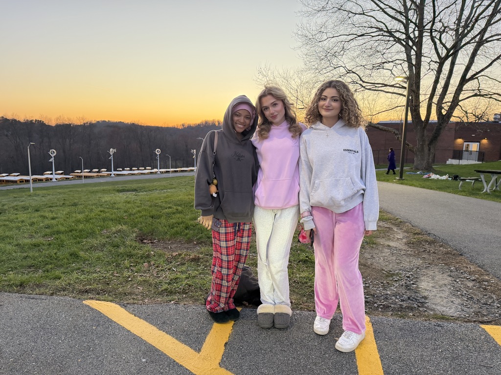 students standing outside