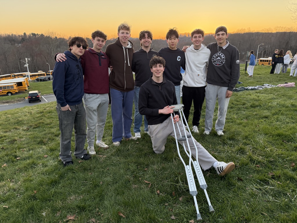 students standing outside