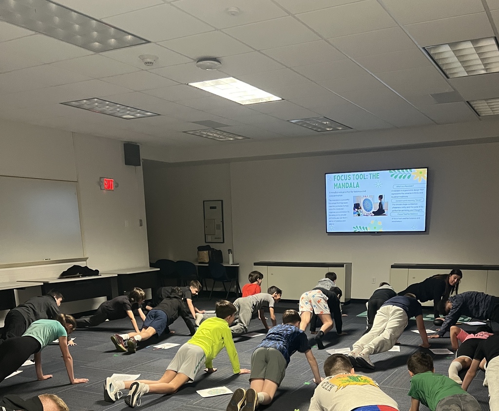 students doing yoga