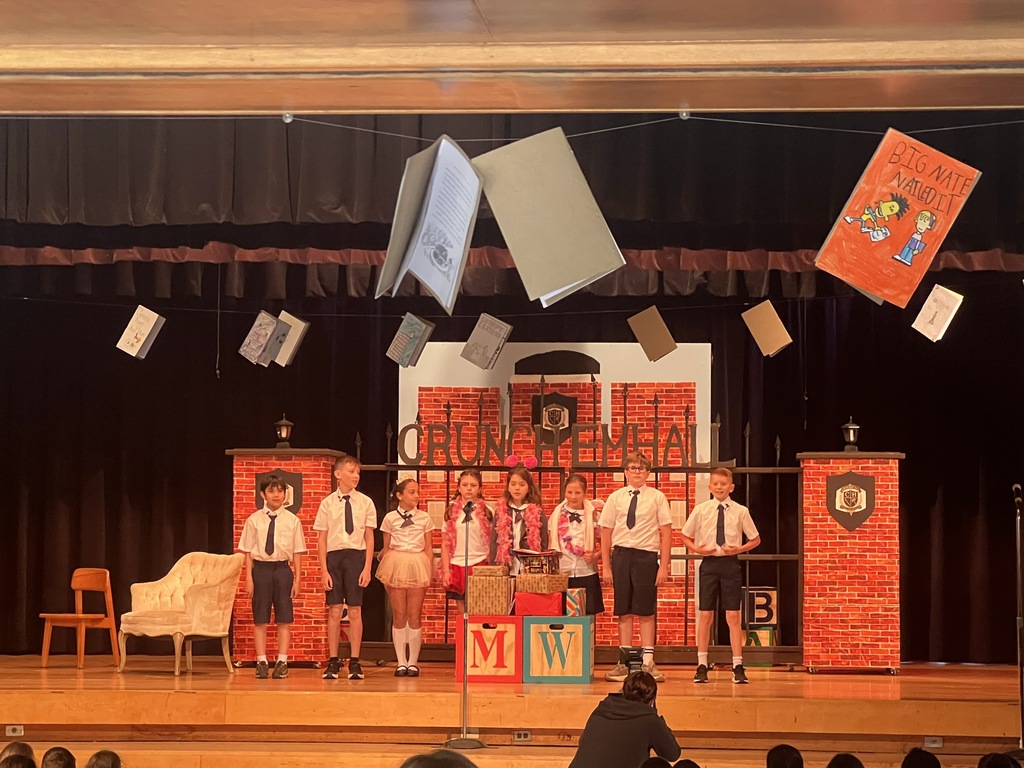 students on stage 