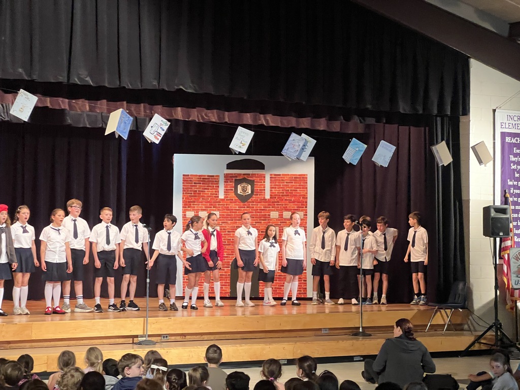 students on stage 