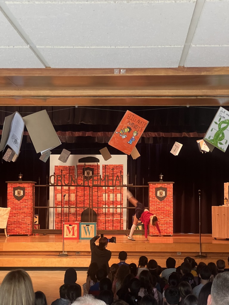 students on stage 