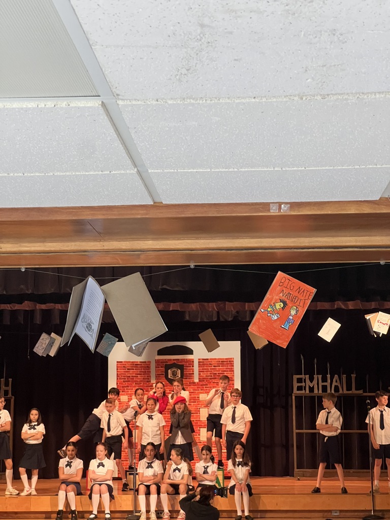students on stage 