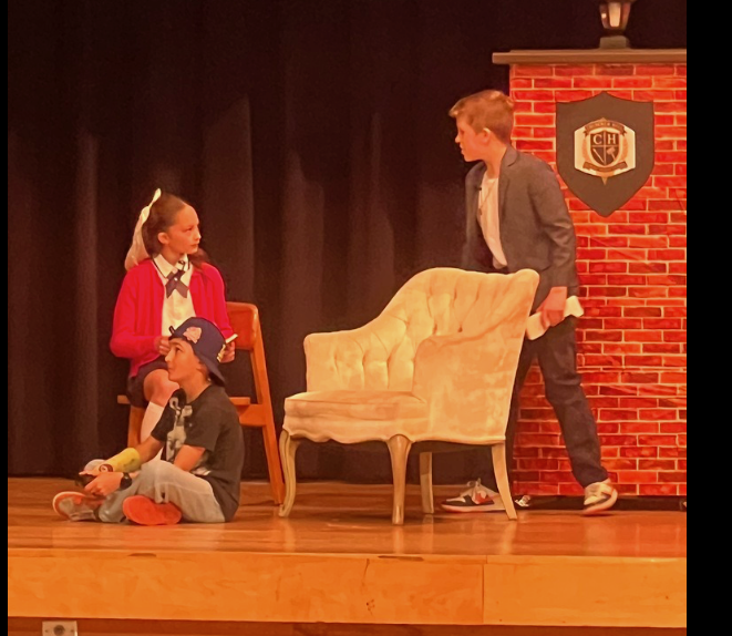 students on stage 