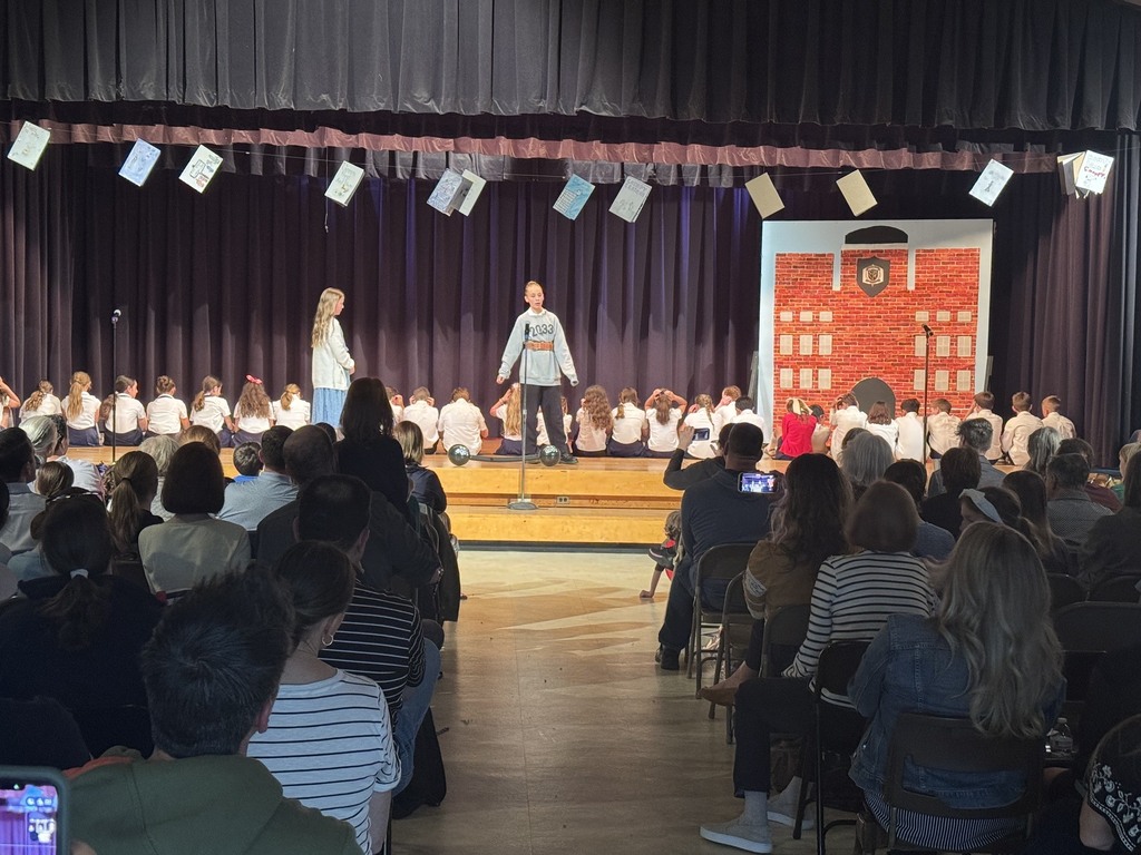 students on stage