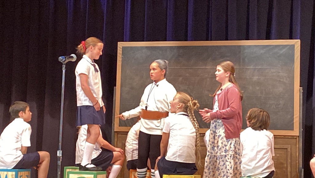 students on stage