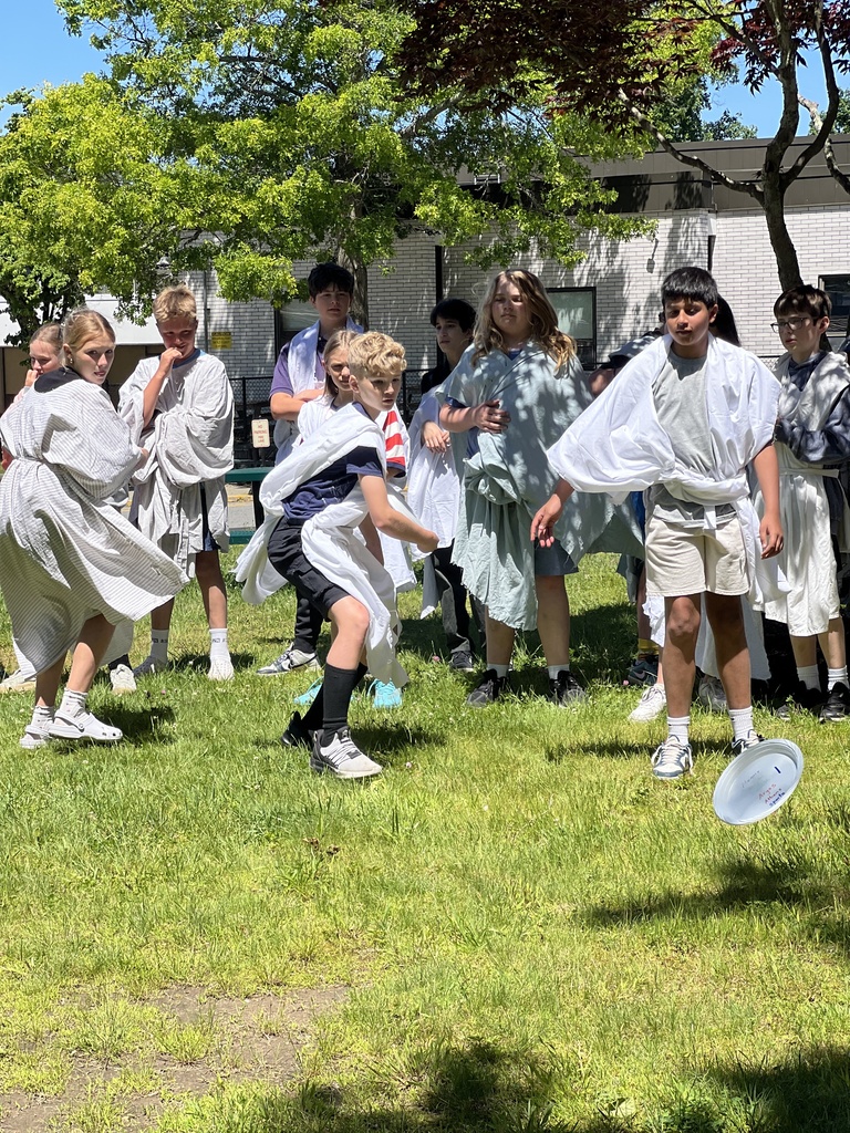 students outside playing games