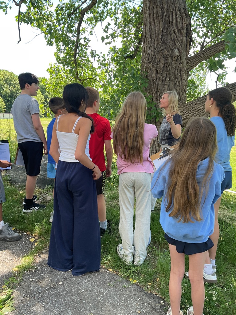 students standing outside
