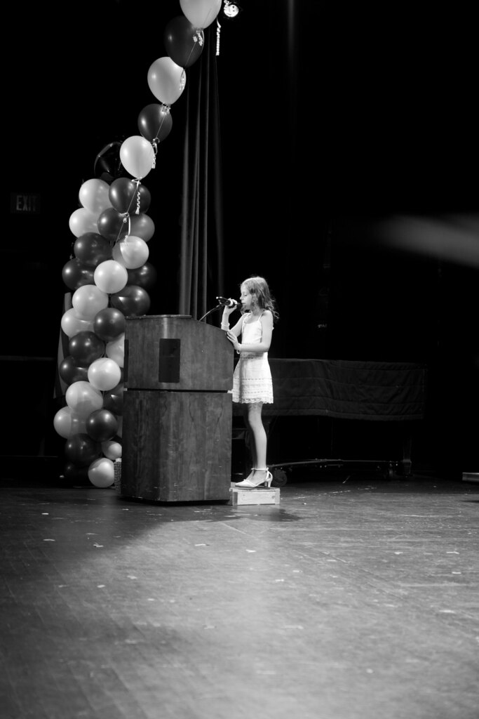 students on stage