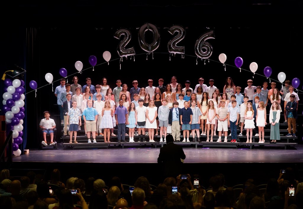 students on stage