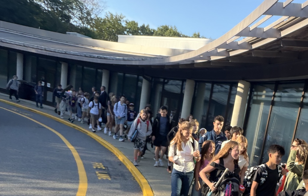 students walking