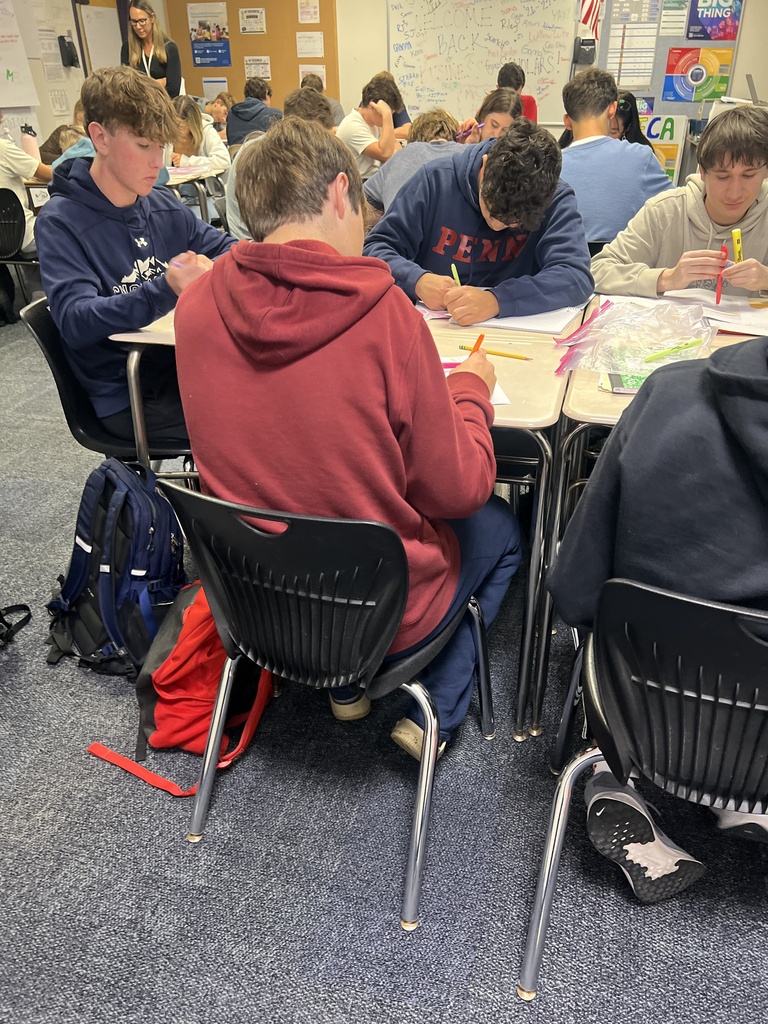 students sitting at desk highlighting