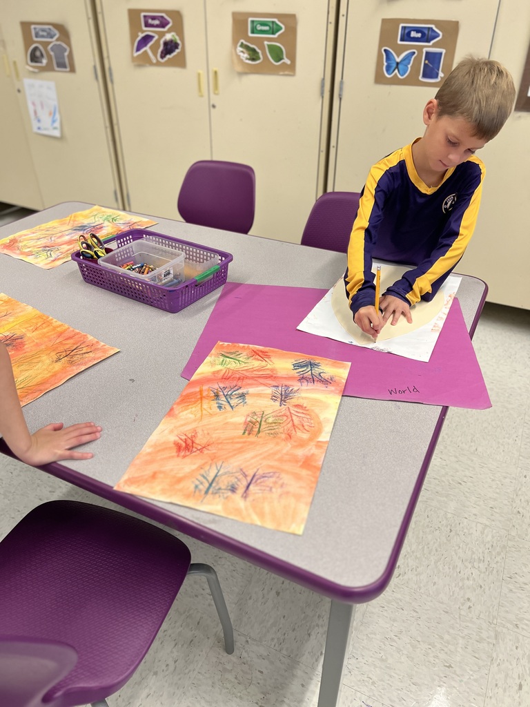 student making art