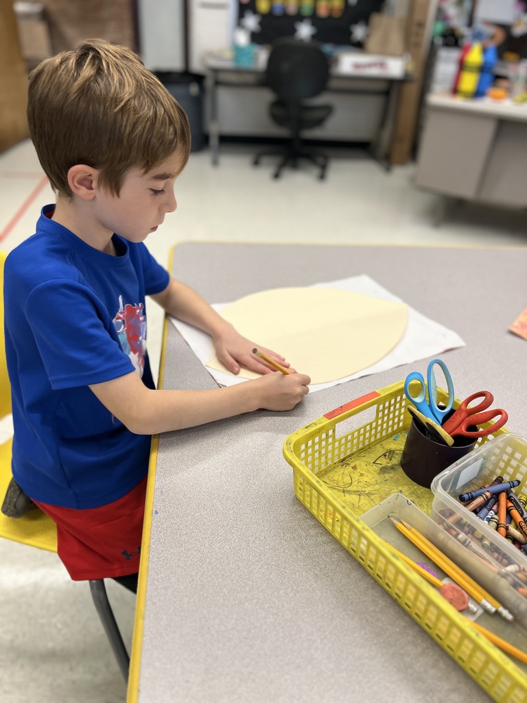 student making art