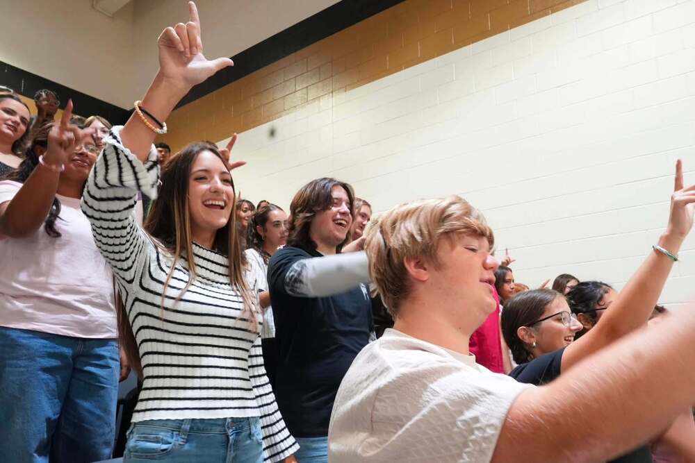 KHS Student at First Friday Assembly