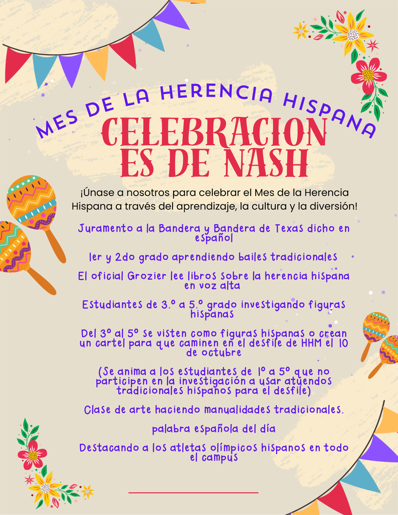 Hispanic Heritage Month Flyer Spanish