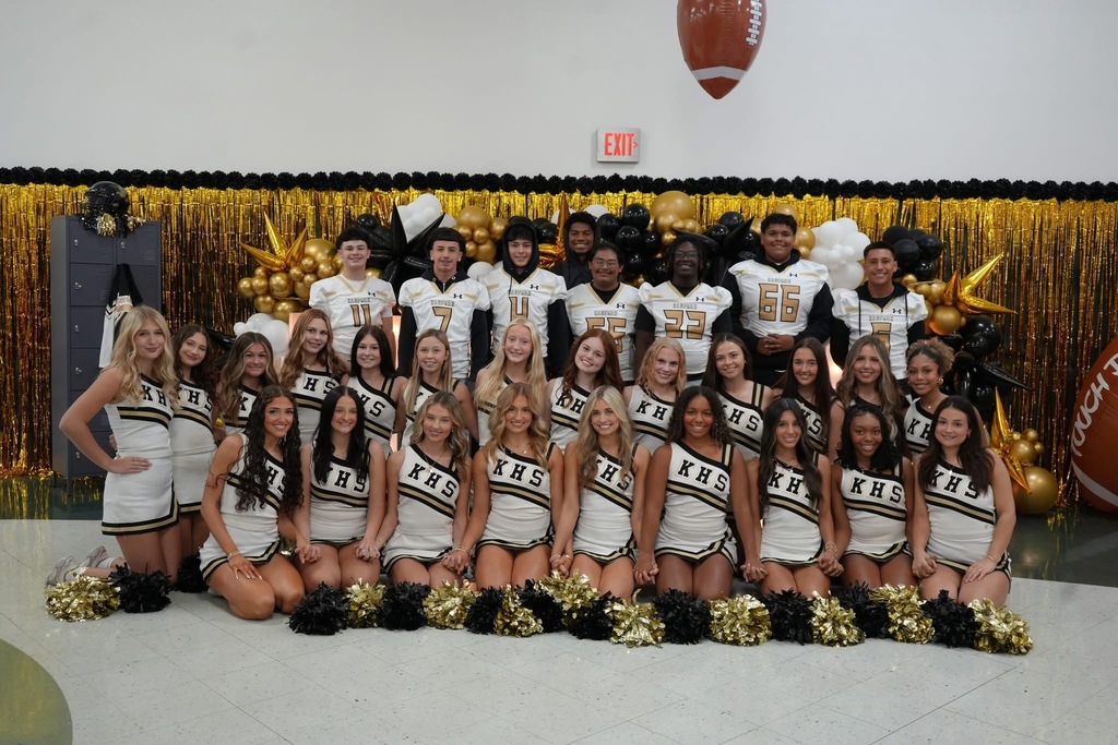KHS Football and Cheer starting the day off at an elementary campus