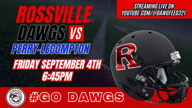 Tune in live as your Rossville DAWGS  KICK OFF THE 2026 SEASON AT home  AND TAKE ON take on the KAWS of Perry-Lecompton! The ONLY Official DAWGS Live Stream begins at 6:45 pm! Don't miss a Second of the Action! #GODAWGS!