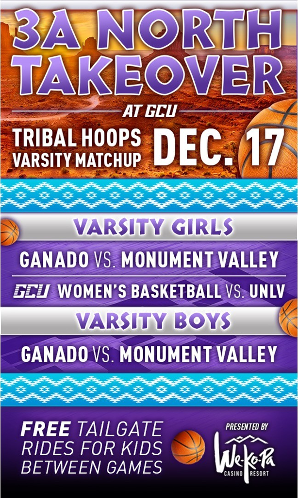 Event flyer for 3A North Basketball Game at Grand Canyon University on December 17th