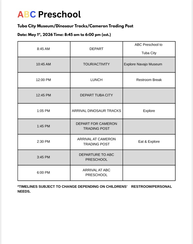 tuba city itinerary 