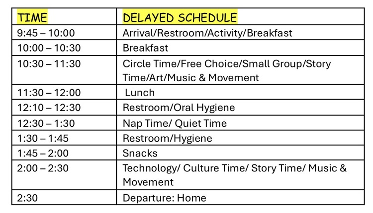 schedule