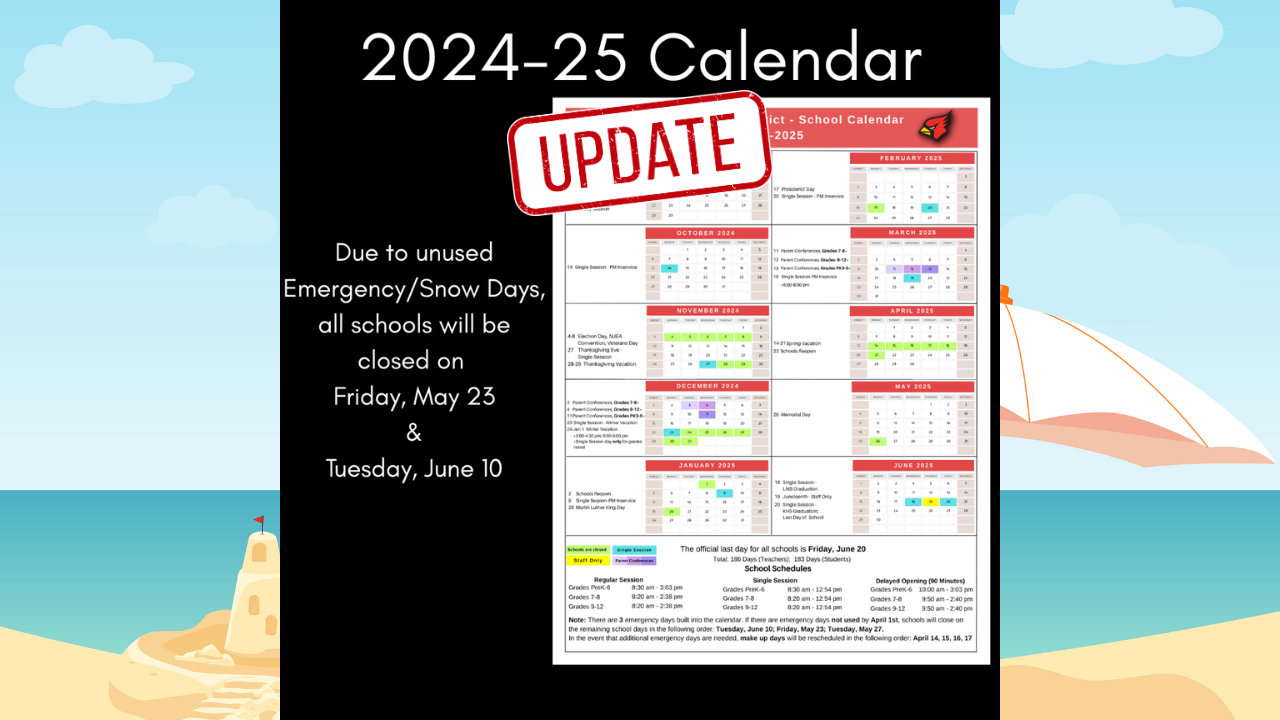 2024-25 District Calendar Updates | Kearny School District