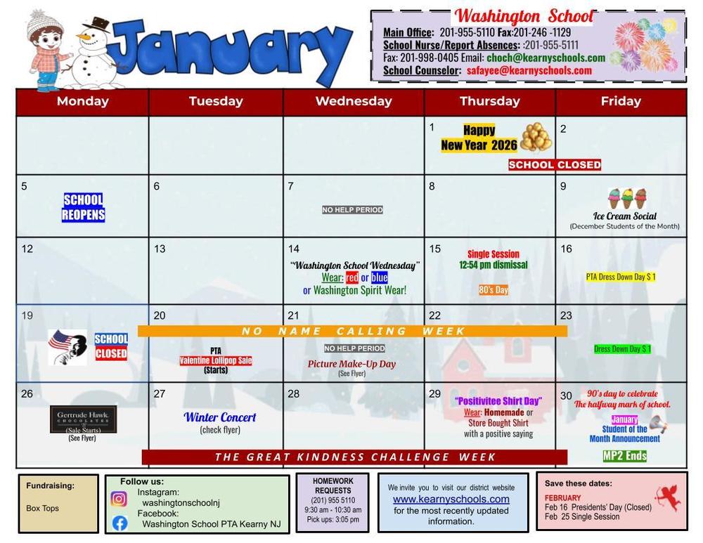 January 2026 Calendar