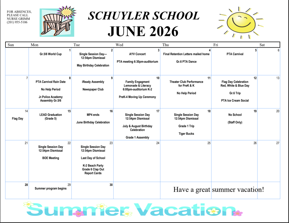 June Calendar