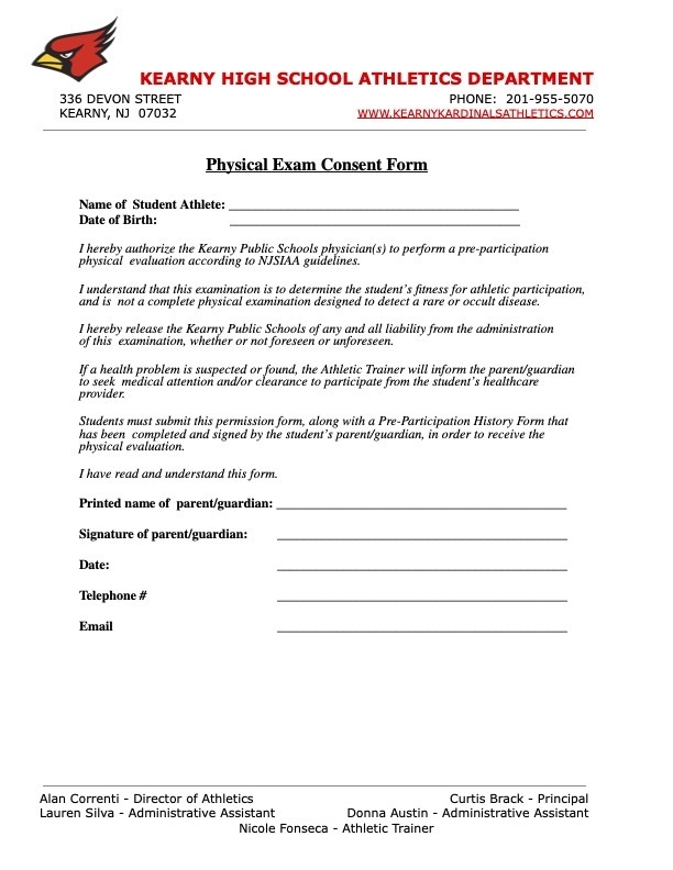 Physical Consent Form