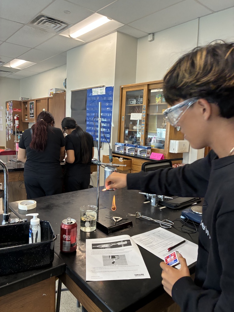 student working on lab