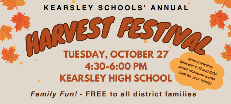 Harvest Festival Oct. 27 from 4:30-6:00 PM