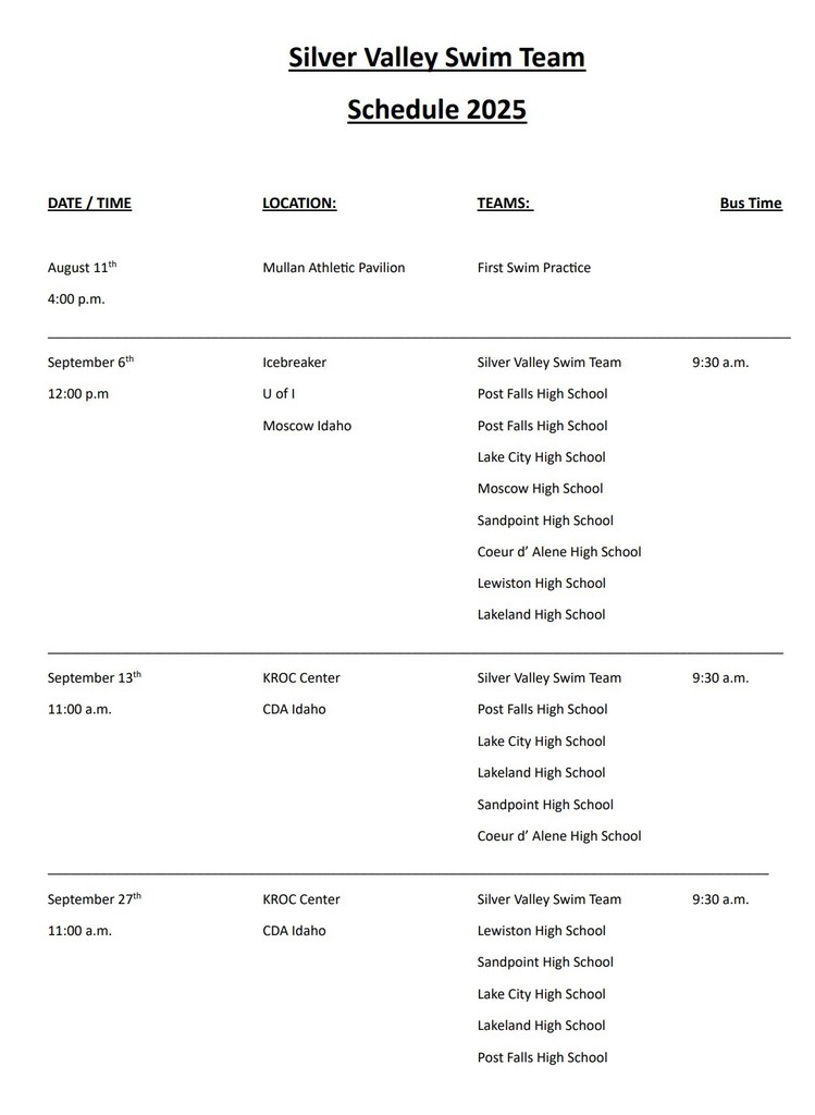 season schedule