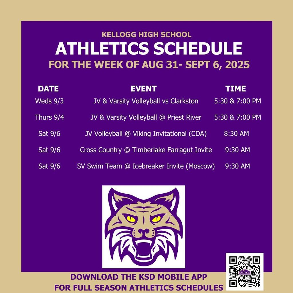 KHS Athletics 8/31-9/6: Volleyball hosts Clarkston on Wednesday before putting their undefeated record on the line against Priest River in a huge early season CIL tilt in Priest River on Thursday.   Cross Country kicks off their season at the Timberlake Farragut Invitational on Saturday while Volleyball JV travels to Coeur d'Alene for the Viking Invite.  The games have begun!