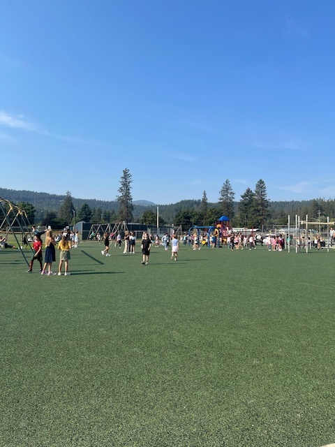 Students playing on playground