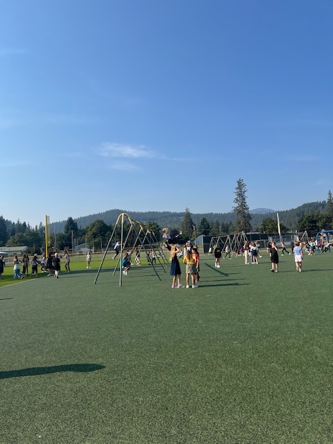 Students playing on playground