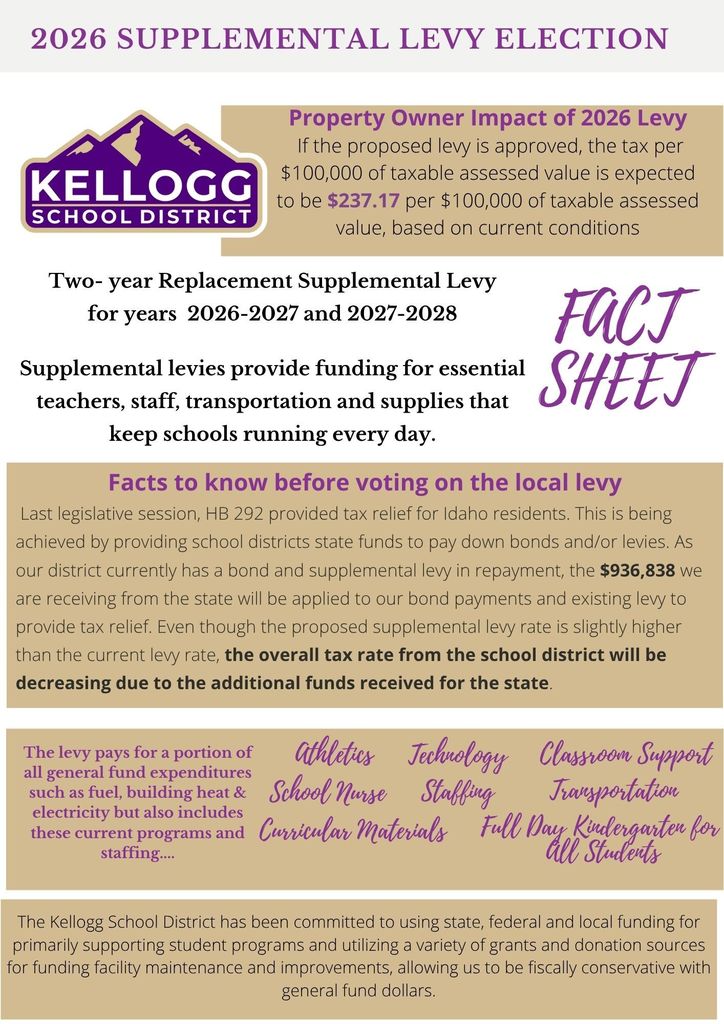 supplemental levy information
