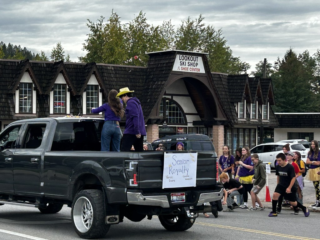 students at a parade