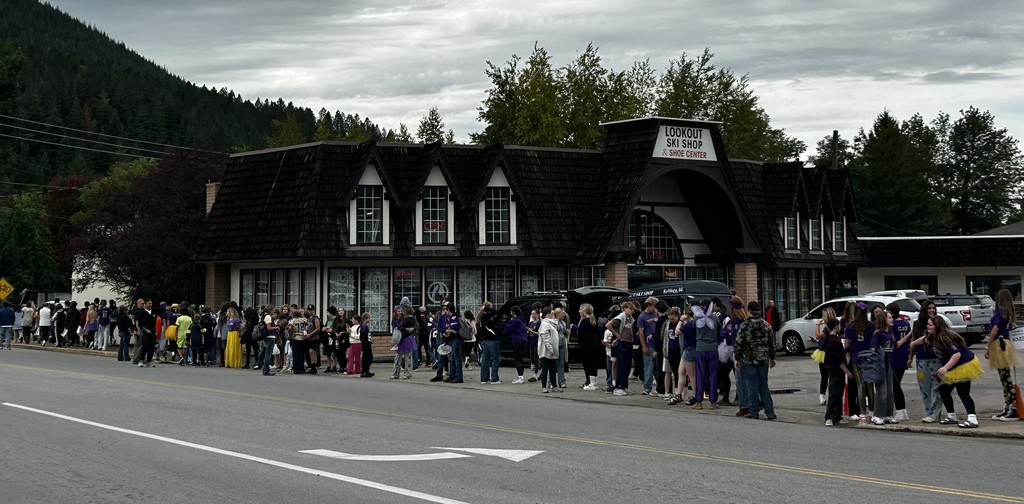 students at a parade