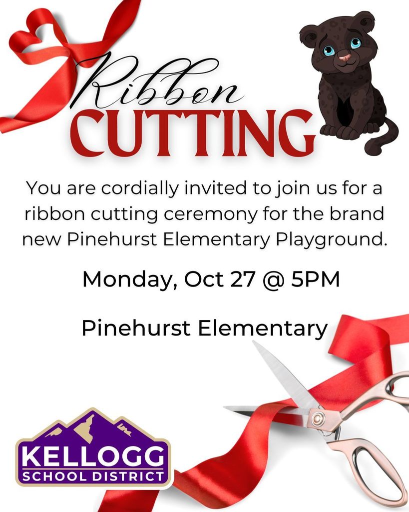 You are cordially invited to join us for a ribbon cutting ceremony for the brand new Pinehurst Elementary Playground. cutting Ribbon Monday, Oct 27 @ 5PM Pinehurst Elementary