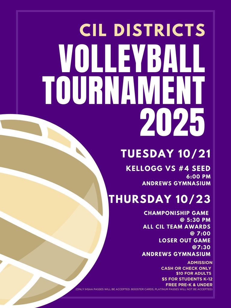 CIL Volleyball District Tournament Information GO WILDCATS!